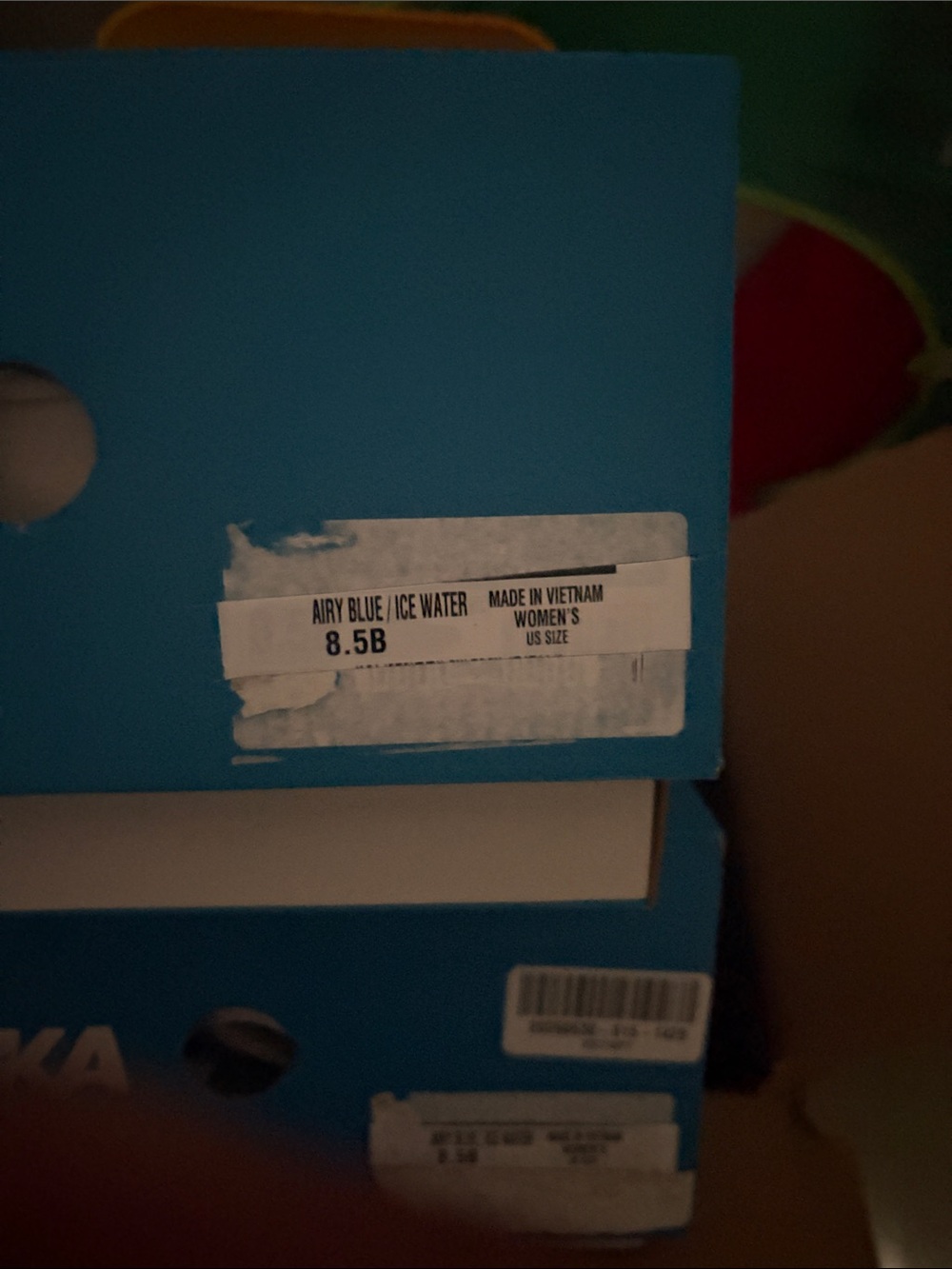 Hoka Clifton Light Blue and Orange Women's Running Shoes - Picture 8 of 8
